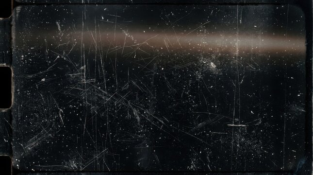 Old vintage film frame texture with dust and scratches isolated on a white background