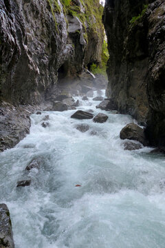 Partnachklamm canyon in Garmisch-Partenkirchen, Bavaria, Germany