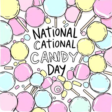 National Cotton Candy Day Celebration with Colorful Pastel Sweet Treats
