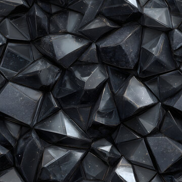 Detailed Jagged Obsidian Shards Seamless Pattern