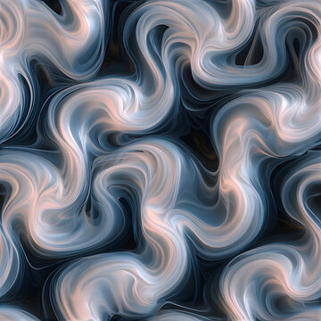 Polished Smoke Plume Curls Seamless Pattern