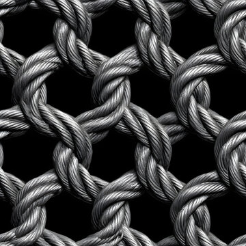 Textured Steel Cable Knots Seamless Pattern