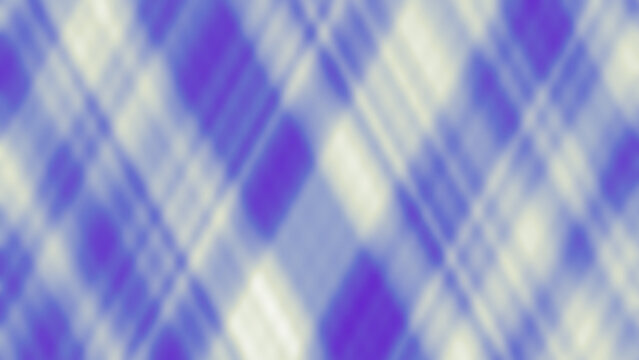 Blurred diagonal plaid pattern in blue and off-white