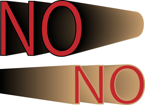 Red no text with long three dimensional perspective shadows