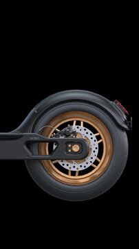 Electric scooter rear wheel with alpha channel