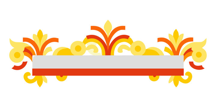 Decorative floral banner header element on white background