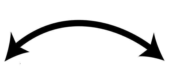 Black curved arrow icon with two heads pointing in opposite directions