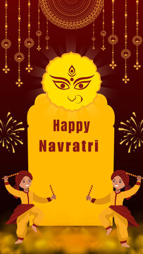 Navaratri Yellow Festive Greeting Poster Story