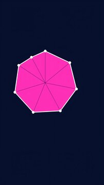 Vertical 9:16 animated polygon count morph adding sides in blue and cyan on a dark background. Seamless looping 4K motion graphics in portrait format for reels, shorts, stories and music videos, with 