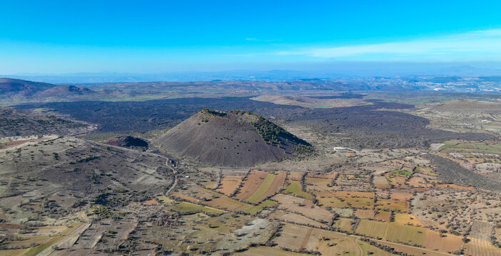 Sandal Divlit Volcano Cone - Kula - Salihli Geopark. Turkish name; Divlit Volkan Konisi