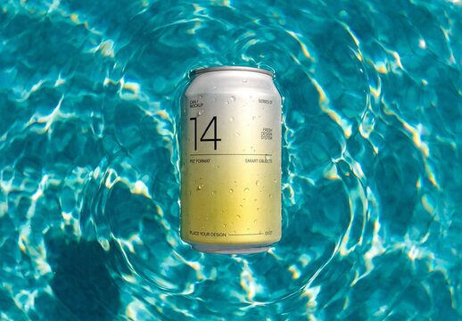 Floating Can Mockup For Branding And Merchandise Design