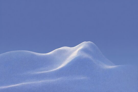 A vast expanse of white sand dunes in the sahara desert with a bright blue sky in the background. the sand is a pristine white color and the sky is a deep clear blue.