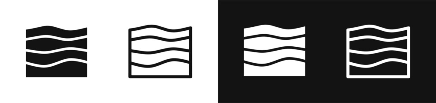Soil layers strata geological ground cross section icon vector