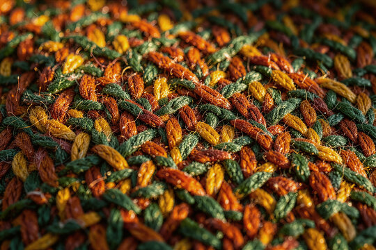 x-default Cozy autumn tweed wool braided fabric texture macro close up
