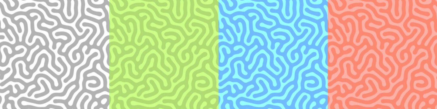 Turing Reaction Diffusion Seamless Pattern Vector Graphic Illustration Set