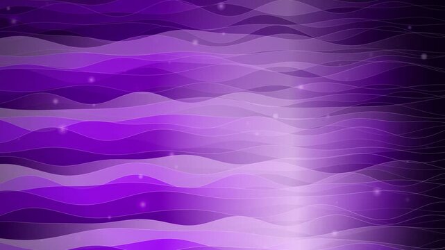 Abstract purple wave background with glowing particles and soft gradients.