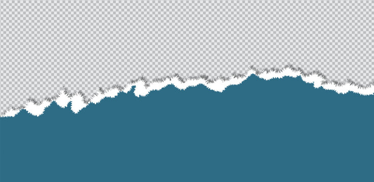 Blue tron paper texture edge isolated on transparent background