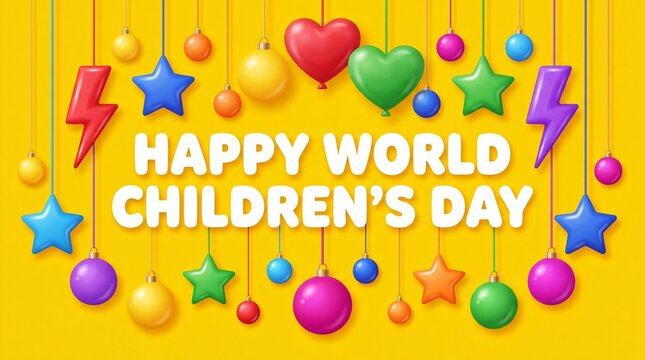 Happy world children's day pixel art celebration isolated on white background