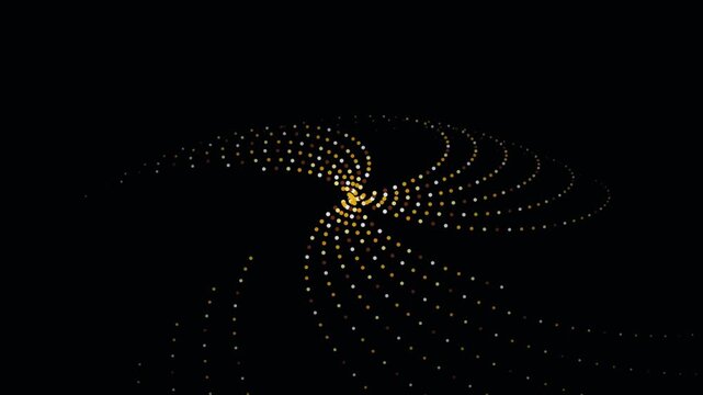 Toroidal Confinement magnetic sand grain cascading arch attraction motion footage rendered with MAGNETIC GOLD DUST force color palette.Ideal for abstract particle motion loop, physics educational VFX,
