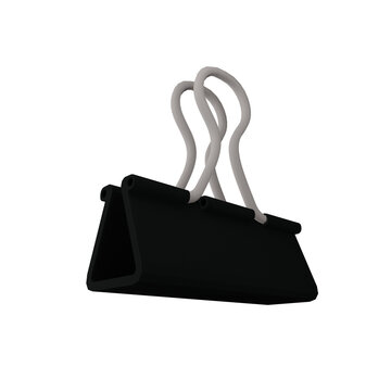 3d paperclip icon on transparent background