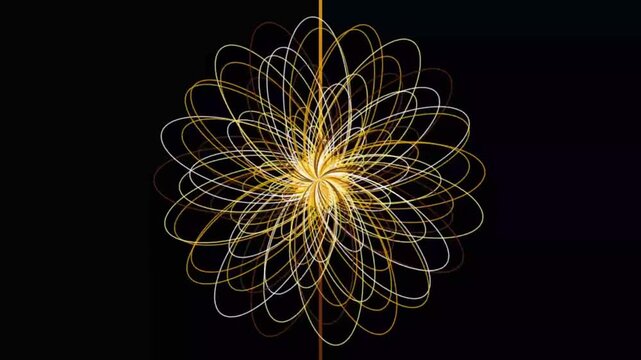 Dipole Pulling magnetar cosmic stellar dipole jet field motion footage rendered with MAGNETIC GOLD DUST force color palette.Ideal for medical MRI electromagnetic graphics, physics educational VFX,