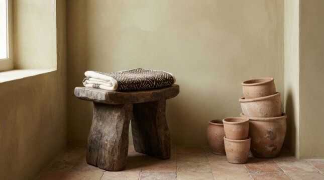 Carved wood and textile collection