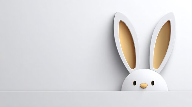 Cute Easter Bunny Peeking Out