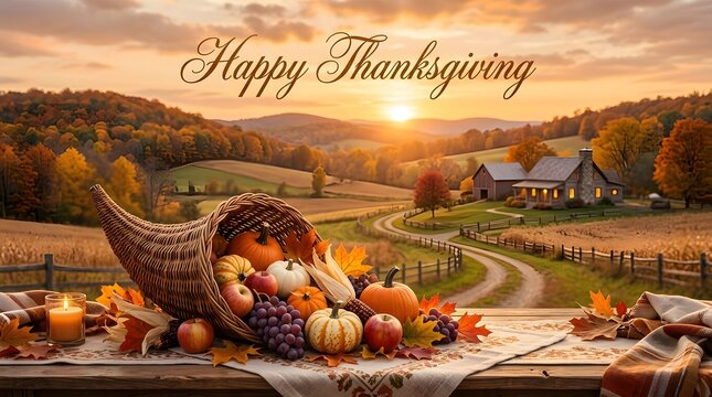 A beautiful thanksgiving scene celebrating gratitude family and the harvest season's warmth