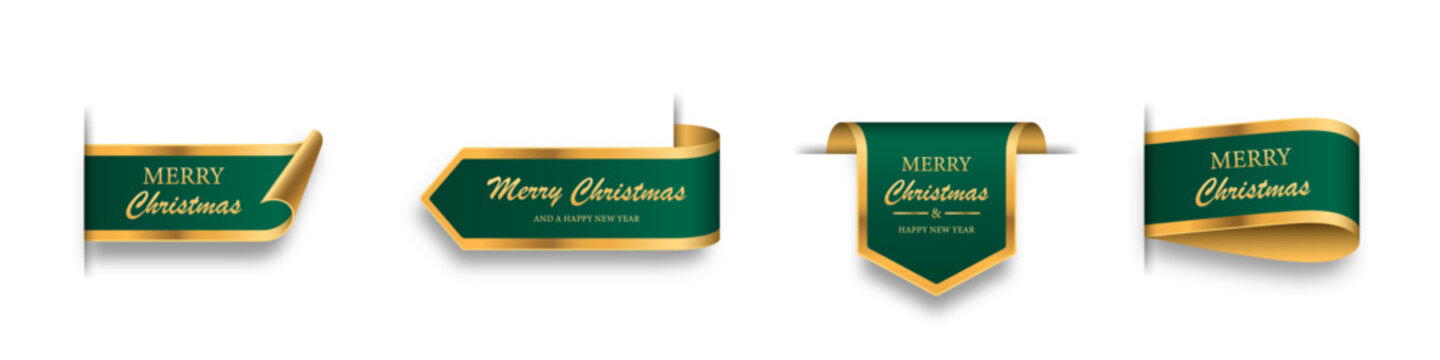 Set of labels, badges for Merry Christmas. Market tags, shopping sales sign label.