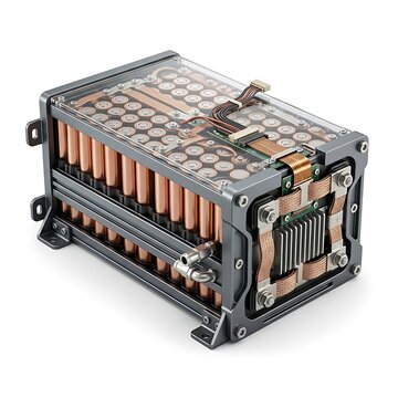 Electric vehicle battery pack with copper cells in transparent casing