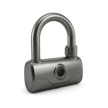 Modern metal padlock with digital keyhole for secure storage and