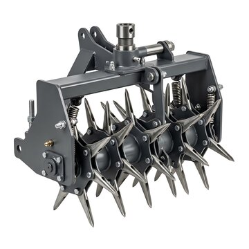 Agricultural lawn aeration tool head with metal tines for soil
