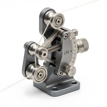 Precision yarn tension meter with adjustable spring mechanism and cN