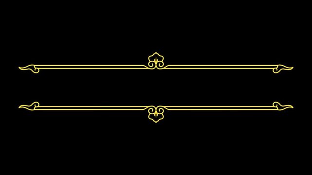 elegant gold text divider line art animation for wedding invitation