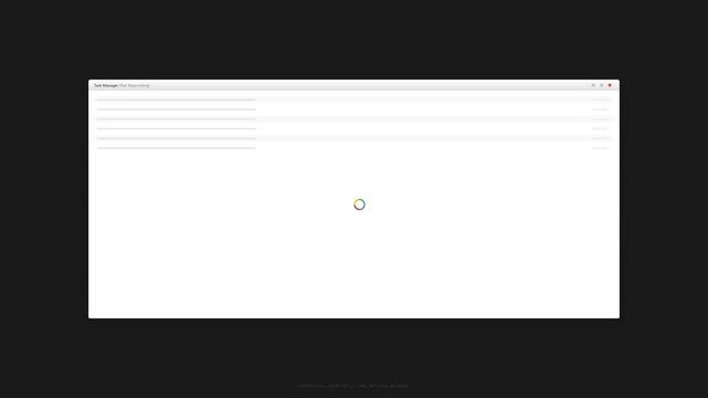 Grid of multiple software windows loading on a dark background