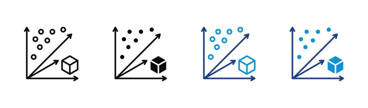 Pca Analysis icon set multiple style collection