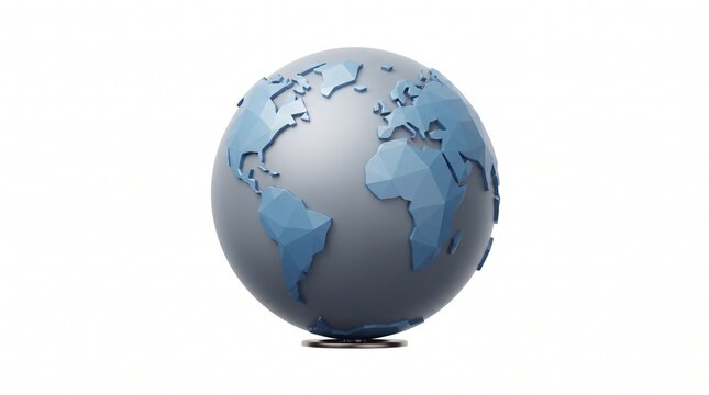 A 3D rendered globe with continents outlined in silver against a white background, symbolizing global connection and international travel