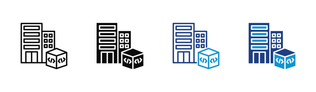 Monolith icon set multiple style collection