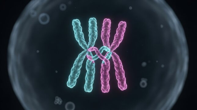 Chromosomes exchanging genetic
