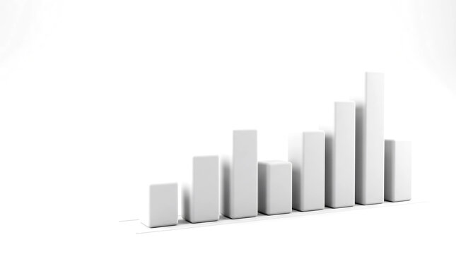 Bar diagram showing rising and falling trends, a conceptual illustration of data analysis