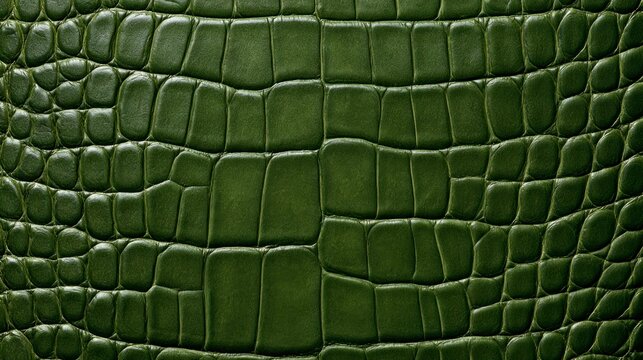 Dark green crocodile skin texture background