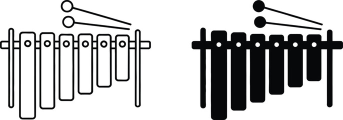 Obraz premium Xylophone musical instrument with vector illustration