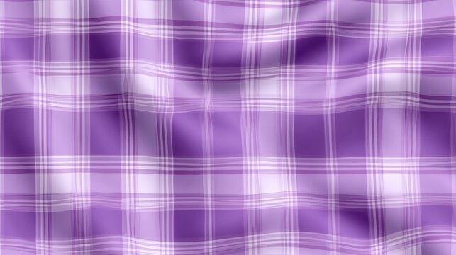 Purple Plaid Fabric Texture with Soft Wavy Folds