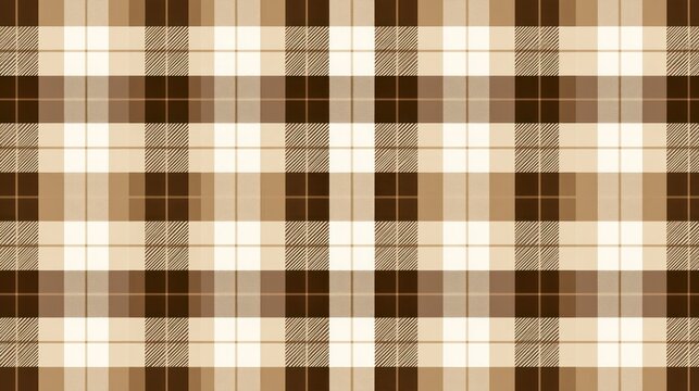 Seamless Classic Brown and Beige Plaid Tartan Pattern Background Texture