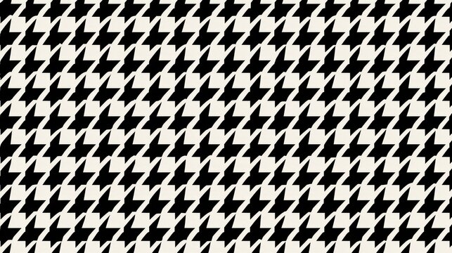Classic black and white houndstooth seamless pattern background, geometric textile design