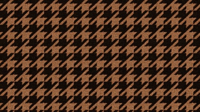 Classic Brown and Black Houndstooth Seamless Pattern Fabric Texture Background
