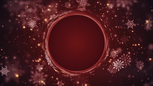 Festive Christmas background with floating snowflakes, sparkling golden stars and glittering particles. Full HD and looping animation with copy space. Ideal for holiday greetings and festive titles.