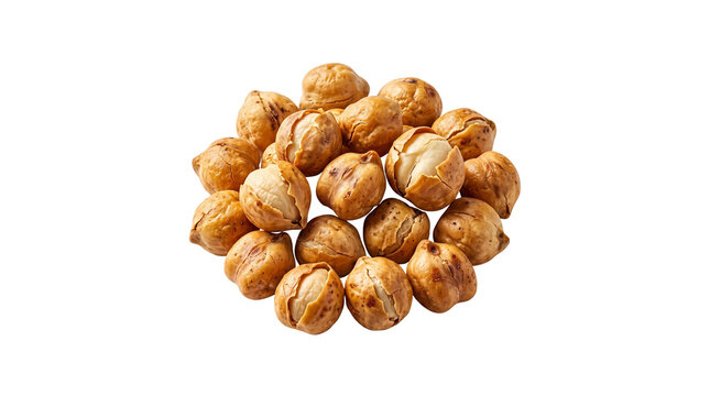 Small roasted chickpea cluster with crisp split skins