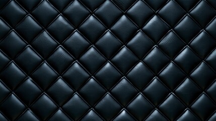 Obraz premium Dark Navy Blue Quilted Leather Texture with Diamond Pattern for Luxury Background