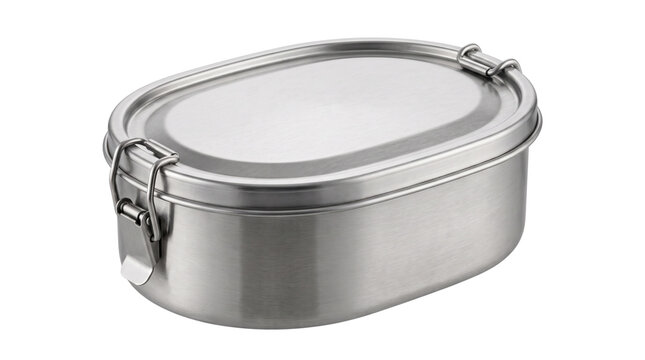 Stainless food container with simple side locking clips